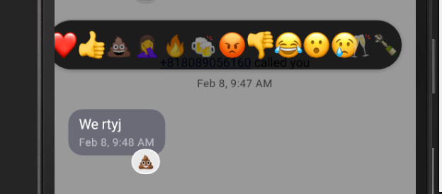 screenshot of emoji reaction